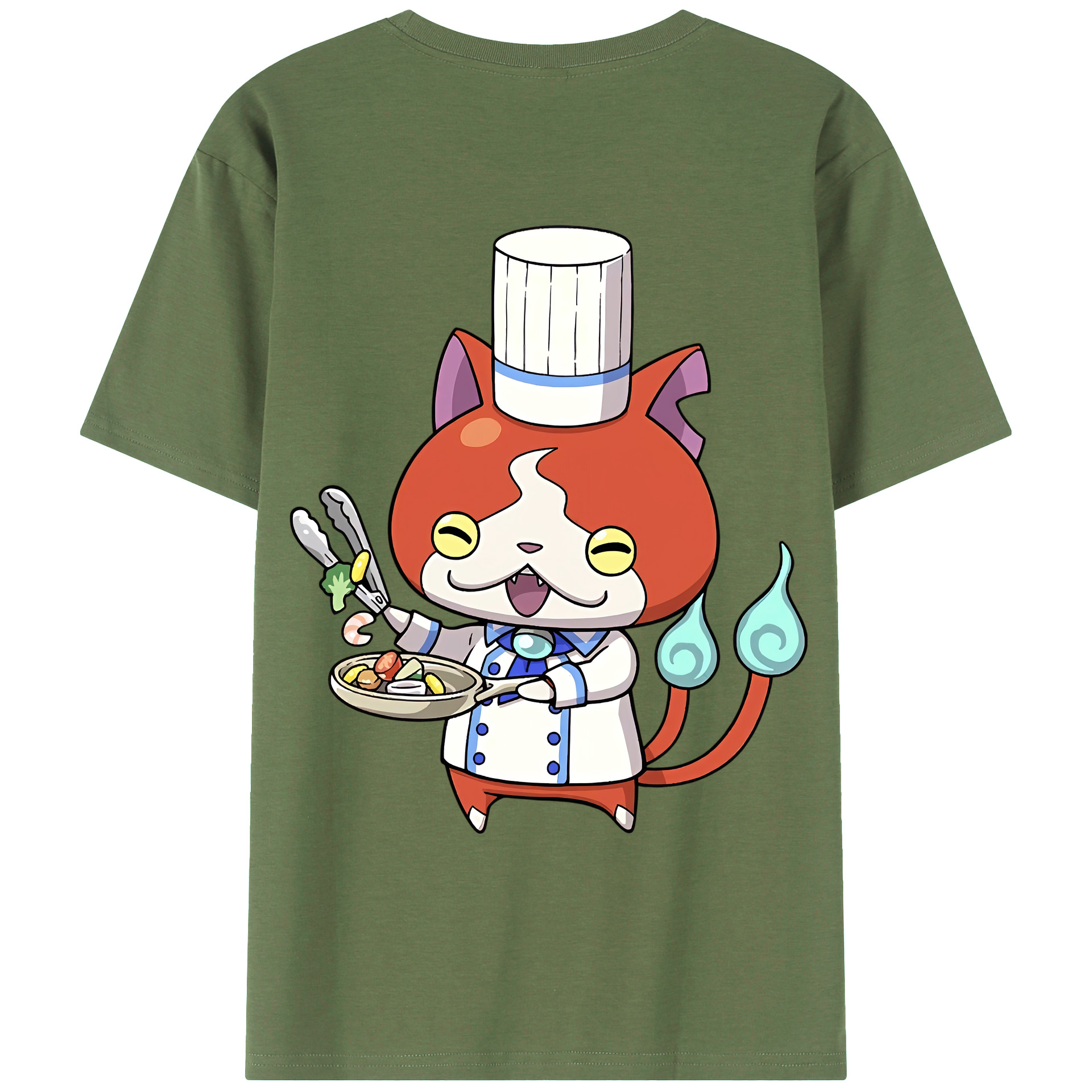 （画像用） 妖怪ウォッチ Yo-kai Watch 綿100％ メンズ半袖Tシャツ（バックプリント） 通気性